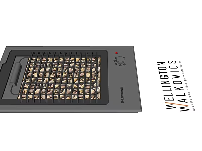 Wellington Walkways Electric Grill With Black Design Grill Grid And Control Knob 3d model