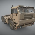 Khaki Heavy Duty Military Tractor Truck With Rugged Multi Wheel Design