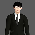 Men Suits Men with Glasses Business Wear Men Standing Men Idle Standing Bound Bones 3d model