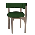Elegant Green Upholstered Dining Chair With Wooden Frame Modern Comfortable Design
