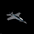 Gray Fighter Jet Model With Blue Stripes Cockpit And Landing Gear
