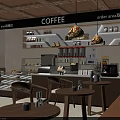 Warm Modern Coffee Shop Interior With Bakery Display Counter Comfortable Seating And Soft Ambient Lighting