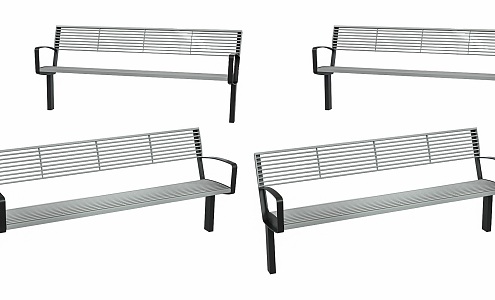 Modern Stainless Steel Landscape Seat Outdoor Metal Bench Landscape Seat Stainless Steel Metal Armchair Outdoor Metal Leisure Chair 3d model