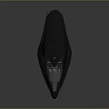 Futuristic Black Boat Concept Streamlined Design With Cockpit And Seats