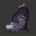 Elegant Purple Blouse With White Lace Collar Cuffs And Decorative Trim