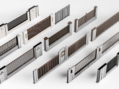 Modern residential area fence courtyard wall landscape fence wrought iron grille fence model