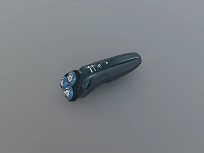 Modern Electric Shaver With Three Blades Dark Green And Blue Accents 3d model
