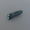 Modern Electric Shaver With Three Blades Dark Green And Blue Accents