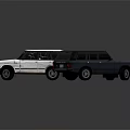 Two Classic SUV Models in White and Dark with Retro Design Features 3d model