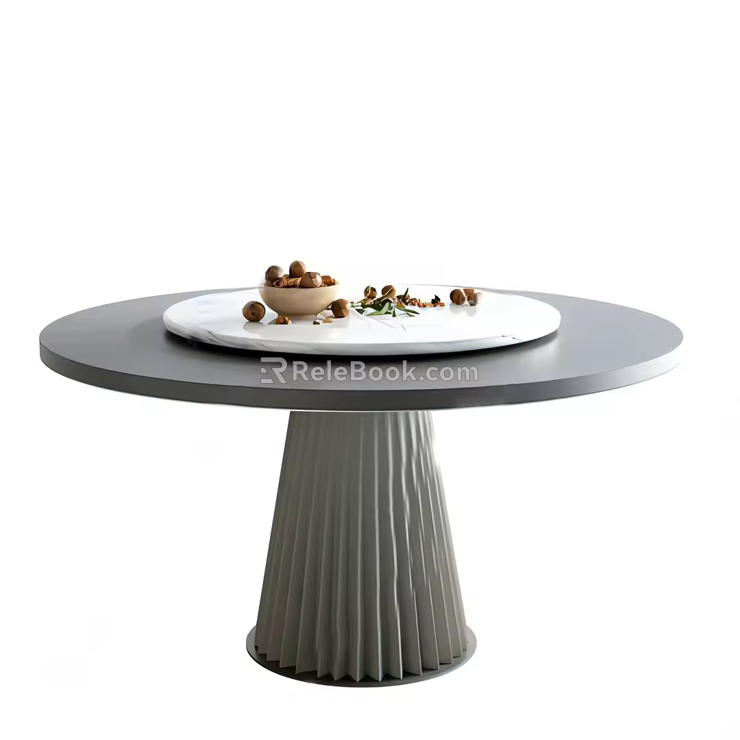 Modern Dining Table Round Dining Table 3d model