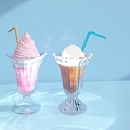 Ice cream dessert glass 3d model