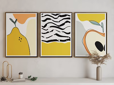 Modern abstract painting art hanging painting 3d model