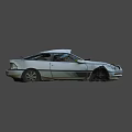 Abandoned Wrecked Car With Damaged Body Rusty Exterior And Broken Windows