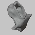 3D Rendered Green Ghost Character With Large Eyes And Open Mouth