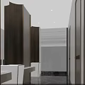 Modern Hotel Bathroom Interior With Marble Walls Large Mirror And Outdoor View