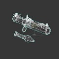 3D Military Rocket Launcher With Green And Yellow Stripes Design And Ammunition In Studio