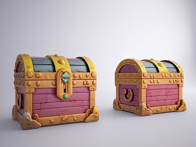 European Style Retro Treasure Box Exquisite Jewelry Box Retro Jewelry Box Medieval Treasure Box 3d model