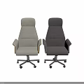 Modern Adjustable Office Chair With Armrests Wheels And Beige Brown Gray Colors