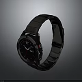 Stylish Modern Fashion Watch With Black Dial And Blue Metallic Strap Design Details