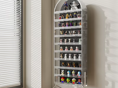 Modern Acrylic Display Shelf With Multiple Layers For Action Figures Collection 3d model
