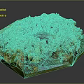 Natural Forest Landscape Model Featuring Circular Clearing Colorful Trees And Green Grass