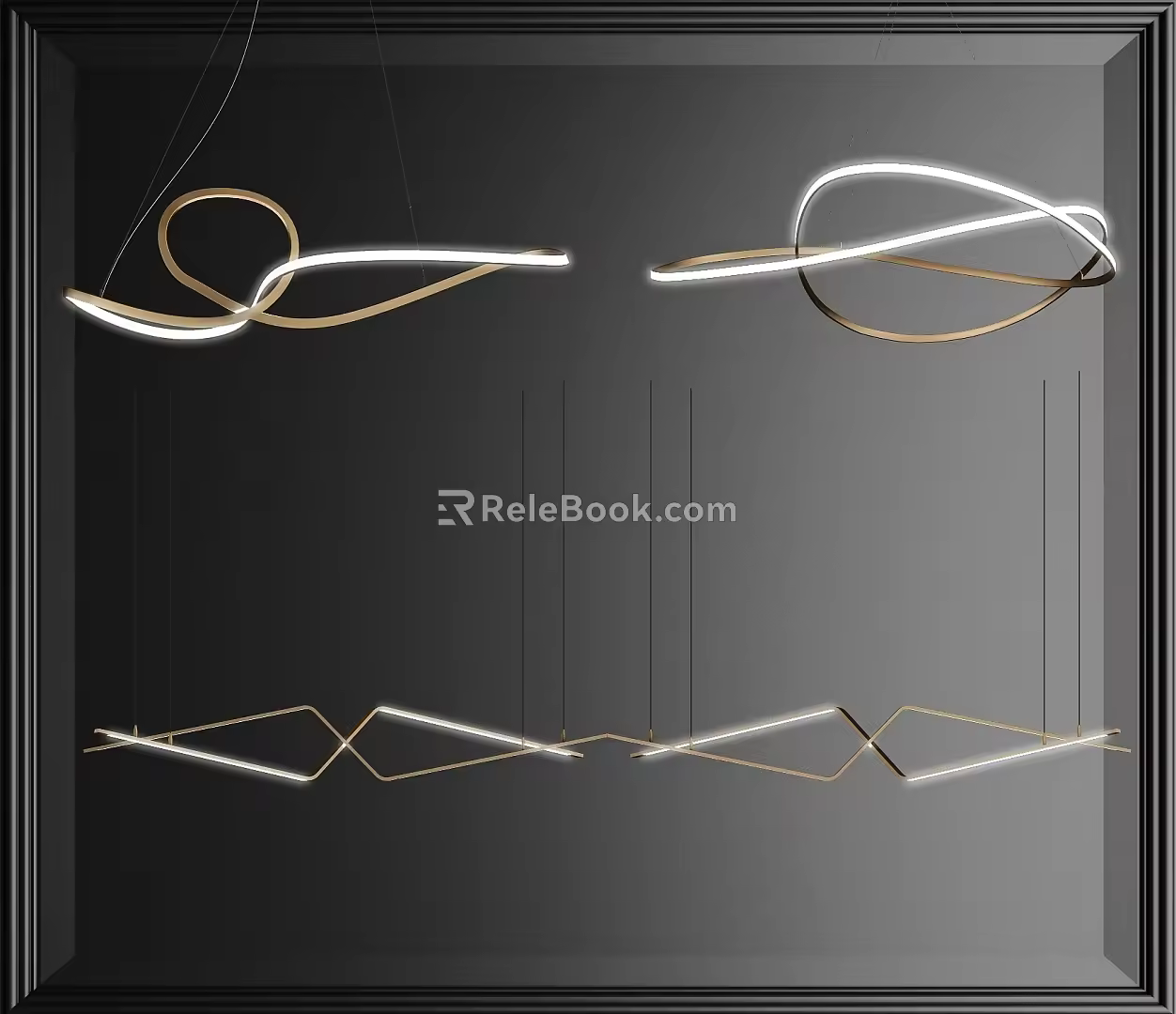 Modern chandelier combination 3d model