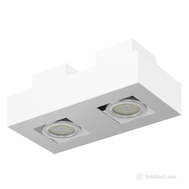 Modern White Ceiling Light with Two LED Lamps Minimalist Design for Home Interior 3d model