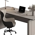 Modern Desk and Chair Combination Office Desk Open Shared Desk 3d model