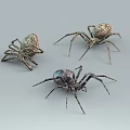 Reptile Figurines With Metallic Textures And Diverse Poses On Gray Surface