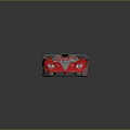 Red Open Top Race Car With Streamlined Design Transparent Cockpit Silver Accents And Rear Wing