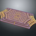 Cartoon Scene Featuring Purple Decorative Object With Intricate Golden Patterns And Ornate Designs
