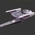 Futuristic Spaceship Model For Interstellar Cosmic Exploration With Sleek Aerodynamic Design