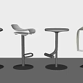 Modern Bar Stools For Home Decor Various Black White Designs Round Base And High Back 3d model