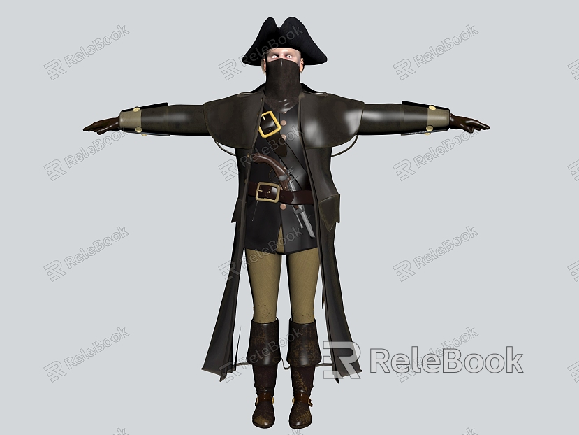 Figure Man Rider Game Character Costume Hat model