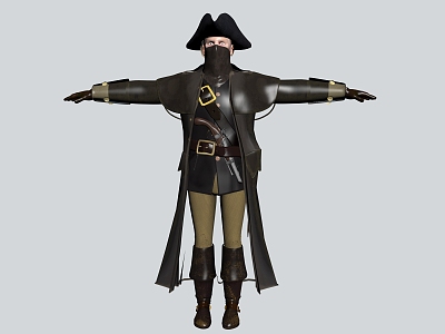 Figure Man Rider Game Character Costume Hat model