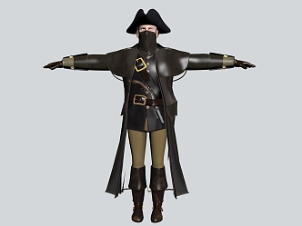 Figure Man Rider Game Character Costume Hat 3d model