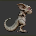 Game and Movie Character With Large Ears Red Eyes Scaly Skin And Curved Tail