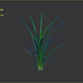 Green Grass With Slender Leaves Upright Growing On Gray Background With Reflection