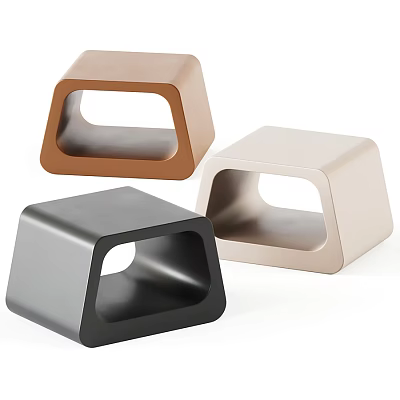 Modern Geometric Side Tables in Brown Black and Beige for Stylish Home Decor 3d model