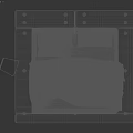 Modern Upholstered Double Bed With Soft Gray Bedding And Minimalist Low Profile Frame Design