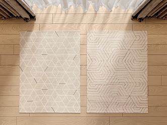 Modern Square Carpet Geometric Fabric Carpet 3d model