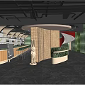 Modern Bar Interior With Curved Counter Green Marble And Warm Lighting