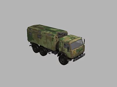 Military Style Camouflage Utility Vehicle With Six Wheel Drive For Field Operations 3d model