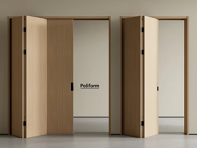 Sleek Modern Wooden Folding Doors Open Design For Home Interior Space 3d model