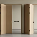 Sleek Modern Wooden Folding Doors Open Design For Home Interior Space