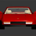Red Ferrari Two Door Sports Car With Light Colored Interior And Sleek Design