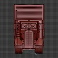 Yellow and Gray ICX Freight Truck with Red Cab and Cargo Trailer
