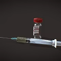Medical Device Coronavirus Vaccine Glass Vial And Syringe With Red Cap