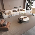 Sofa coffee table combination 3d model