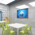Modern Classroom Children's Classroom Modern Classroom Virtual Simulation Classroom Computer Classroom Robot Classroom Special 3d model